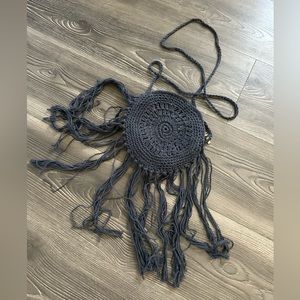 Blue Fringe crossbody mini bag - boho